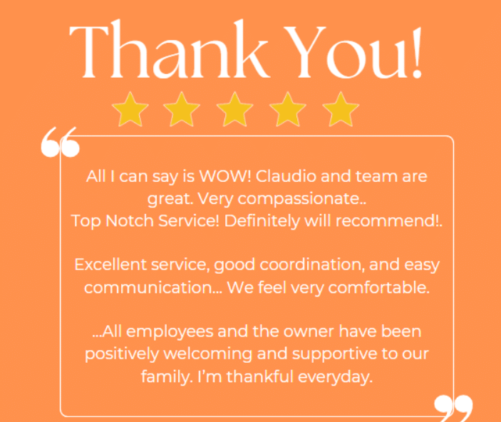 Heartfelt Thanks from Happy Clients and Their Families!